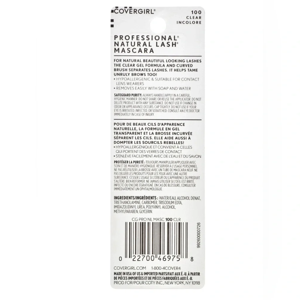 4/$20 COVERGIRL Professional Natural Lash Mascara, Clear Mascara